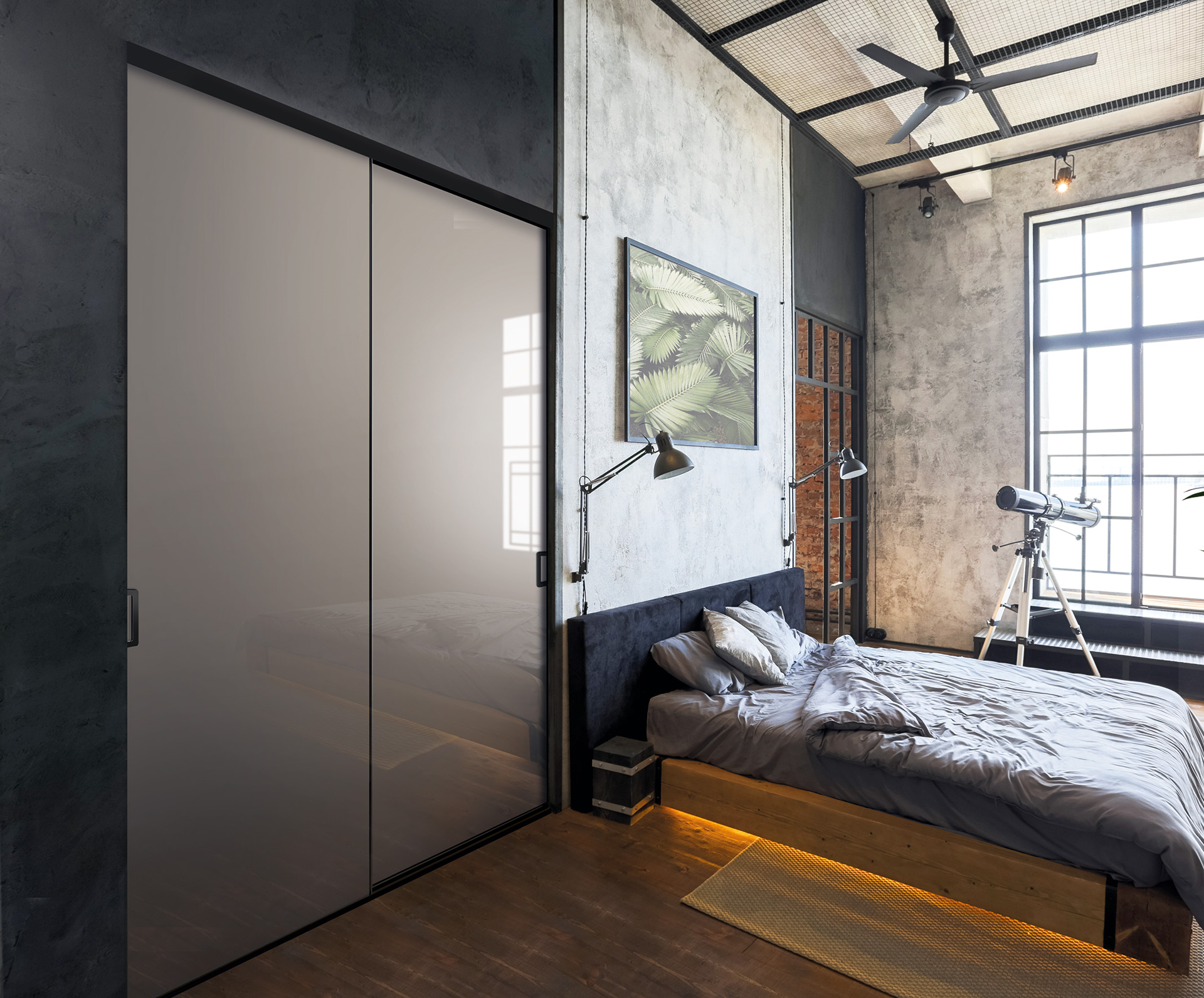 33 Portes de placard   Cezame noir mat vitre laquee gris tendre poignee cezame light noir